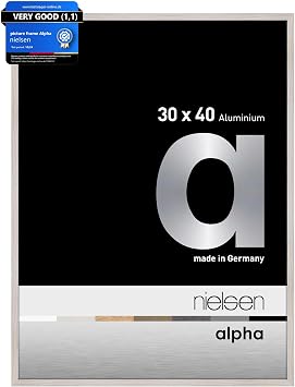 nielsen Alpha Oak White Aluminium Picture Frame - 30x40cm - with Float Glass and Easy Push-Turn Clips - For Photos and Art
