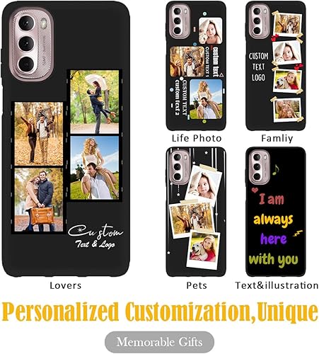 Vista 34 de Funda personalizada para Motorola Moto G Stylus 2021 con nombre de foto, texto y foto, GStylus personalizado -21 funda suave y fina (negro) de 6.8