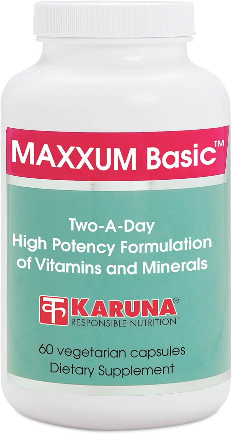 Karuna MAXXUM Basic 60 Vegetarian Capsules | multivitamin and Mineral Supplement | Comprehensive Nutrient Coverage | B-Complex Vitamins, Calcium and Magnesium, Vitamin K