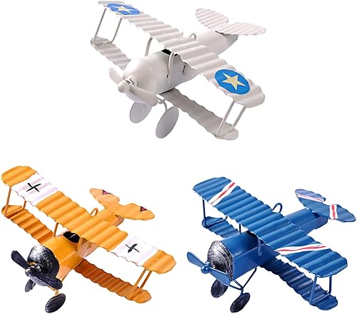 eZAKKA Adorno colgante de avión, estilo vintage, miniavión, decoración de avión, modelo de avión, colgante de biplano para habitación, decoración de
