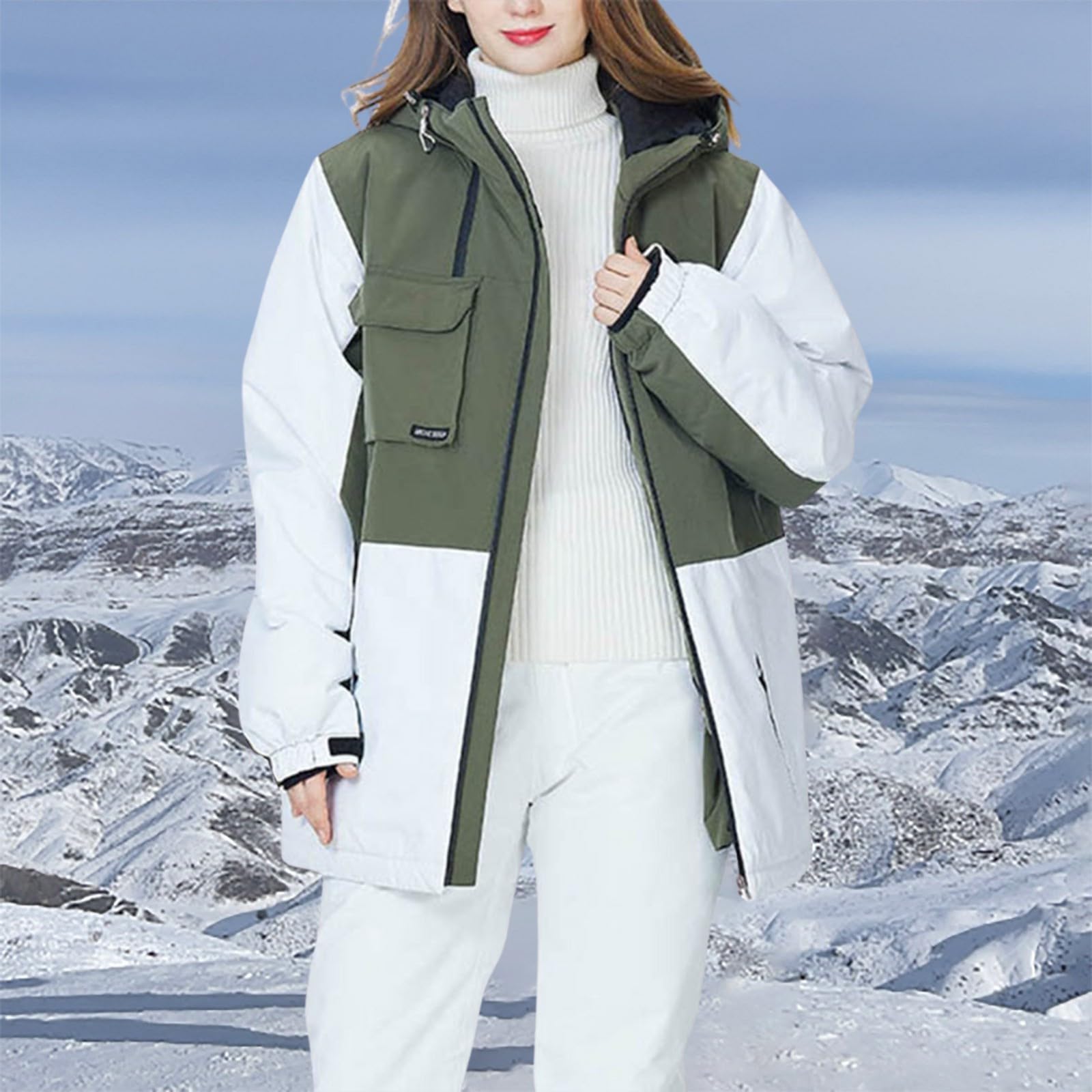 Tuta Da Neve Tuta Sci Donna Completa Tuta Da Neve Donna Tuta da sci da donna, tuta intera invernale, antivento, per donna, con cappuccio, calda, per sport all'aria aperta, da neve, con chiusura lampo