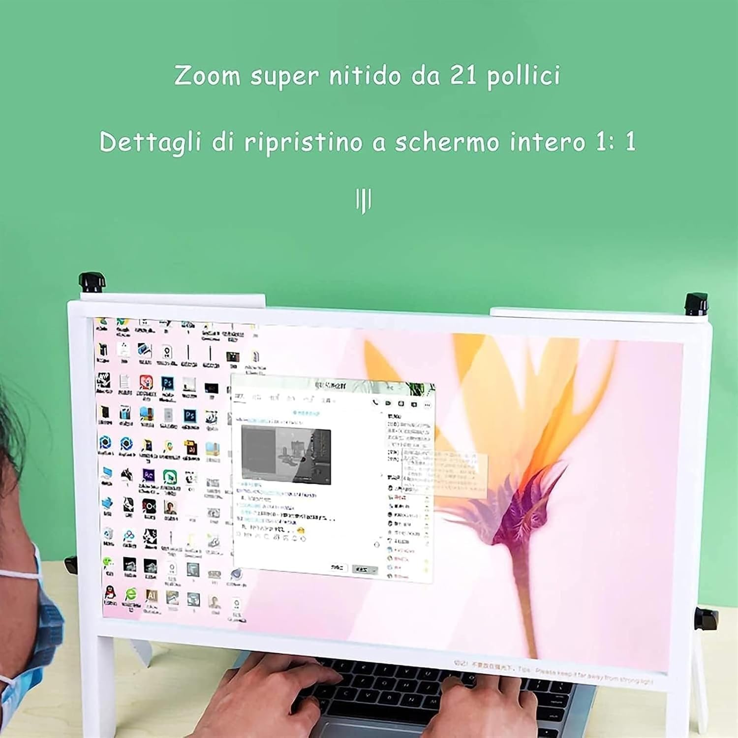 BUNIQ Computer Screen Magnifier for Desktop,3D High-Definition Laptop Screen Magnifier, 22 Convenient Folding Projection Display