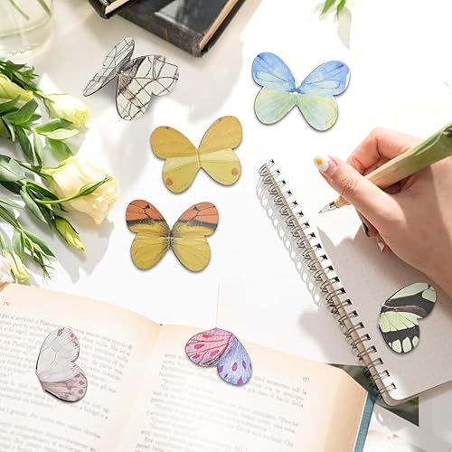 Miniatura 5 de 16 marcapáginas de mariposas, marcadores magnéticos para mujeres, lindo marcapáginas para leer, clips de marcadores de página de mariposas, bonito