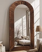 Vista 16 de Espejo de longitud completa, espejo de madera de 71 x 32 pulgadas, espejo de piso de madera con soporte, espejos de pie de gran tamaño, espejos