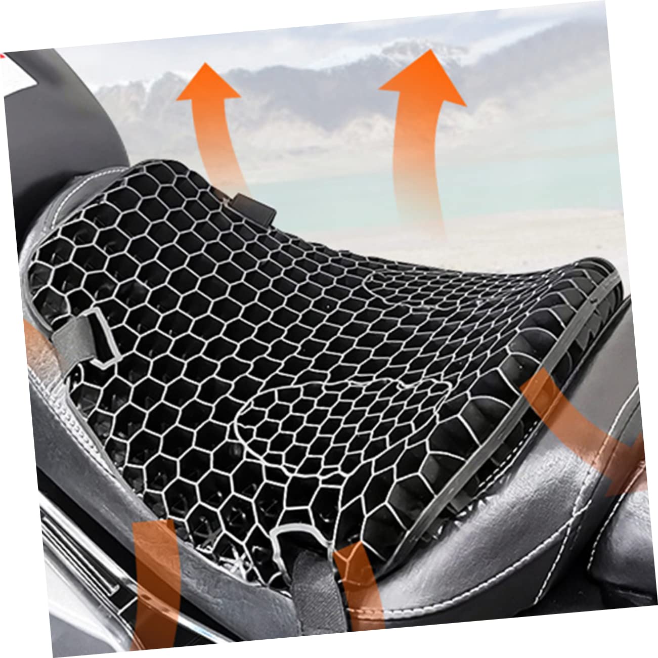 Gatuida Cojín de Gel y Funda de Felpa para Asiento de Motocicleta Negro, Absorción de Impactos y Aislamiento Térmico, Adecuado para Viajes Cómodos y Seguros