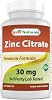Best Naturals Zinc 30mg Supplements (as Zinc Citrate) - zinc Vitamins for Adults Immune Support - 120 Tablets (120 Count (Pack of 1))