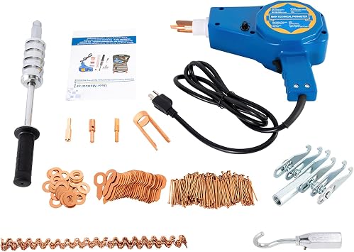 LYNICESHOP Stud Welder Kit 0-10KW Adjustable, 110V Dent Puller with Carrying Case, for Auto Body Repair on 2mm Iron, Includes Pull Hammer & Accessories