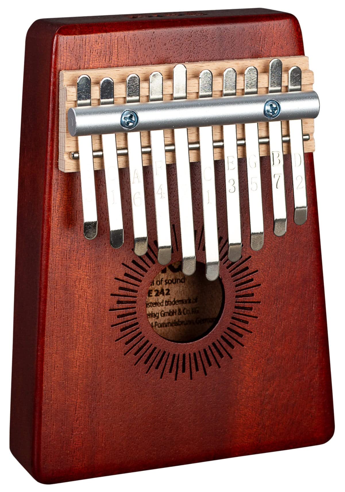 Sela Kalimba 10 - Red, Daumenklavier mit 10 Zungen in C-Dur, mit Tasche, SE 242, Rot
