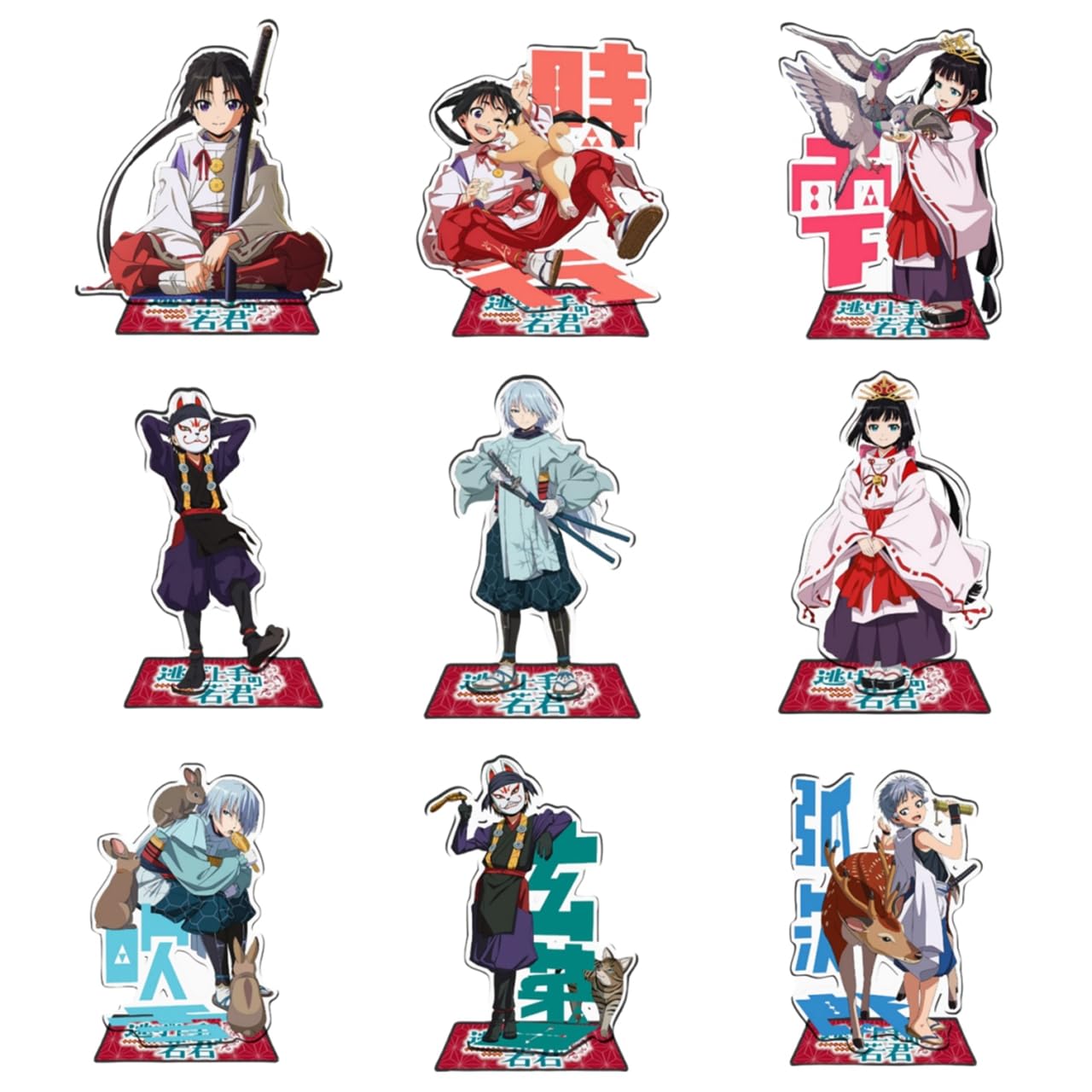 土方&風間 アクスタ 巾着 Amazon | 逃げ上手の若君 アクリルスタンド 北条時行 雫 弧次郎 亜也子