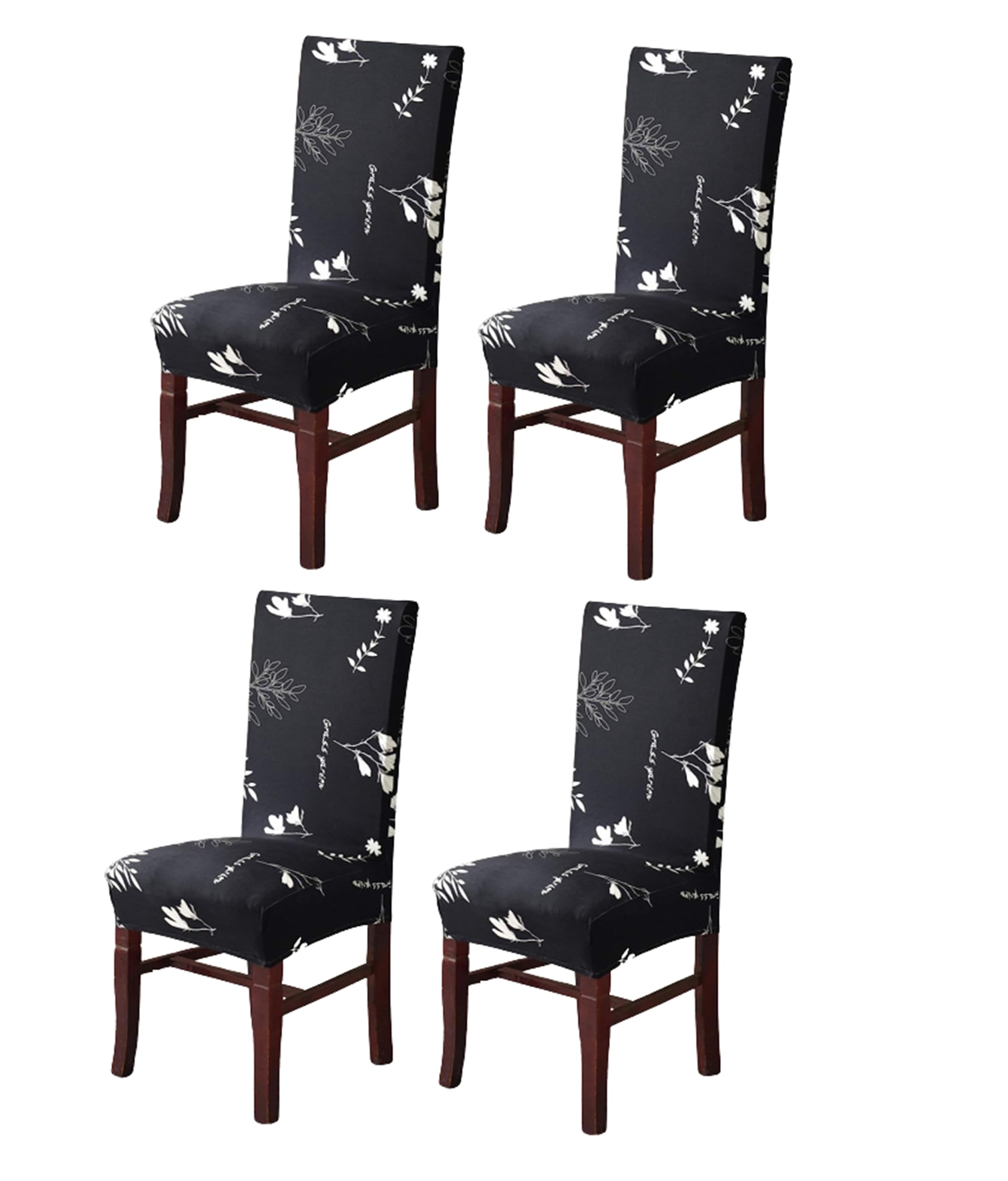 Maroon Flower Dining Chair Covers - 4 Pack -23