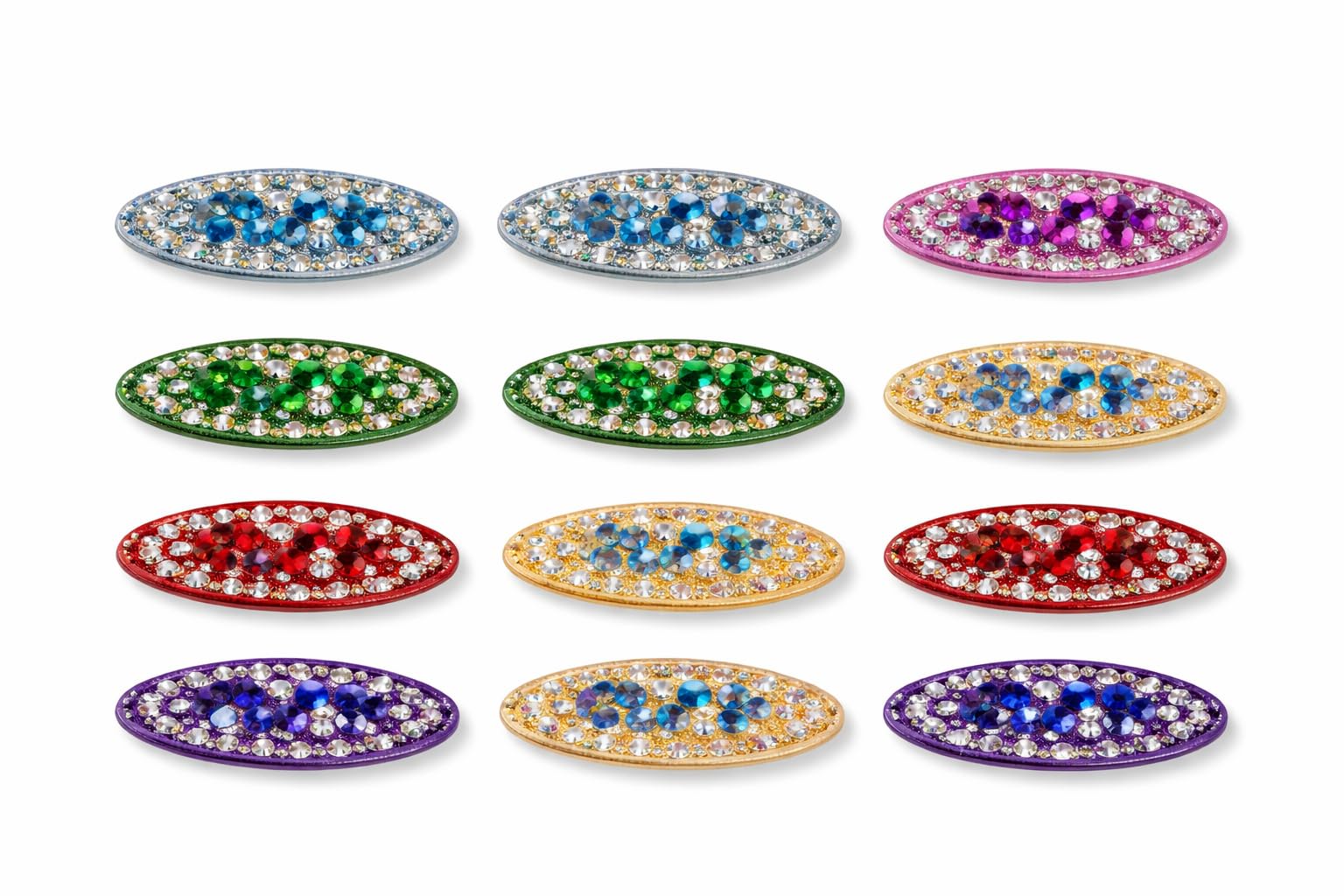 pmw Crystal Saree Pins Set for Women | Multicolor Oval Brooch Clips with Stones | Stylish Saree & Dupatta Pins - Pack of 4-picture-40