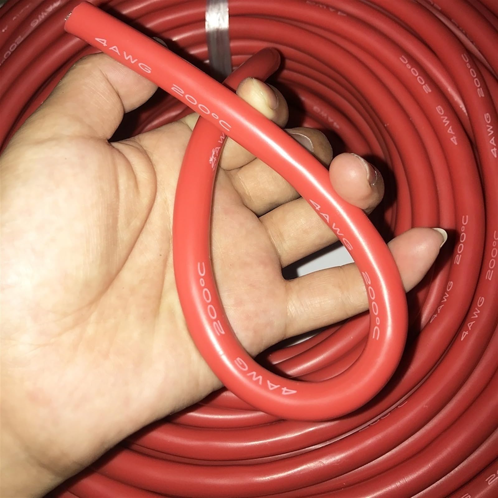 Przewód elektryczny, listwa kablowa z litej gumy Przewód elektryczny Elastyczny kabel miedziany Odporny na ciepło drut silikonowy 1AWG 2AWG 4AWG 6AWG 7AWG 8AWG 15AWG 16AWG Złącze krosna (kolor: 8AWG 5