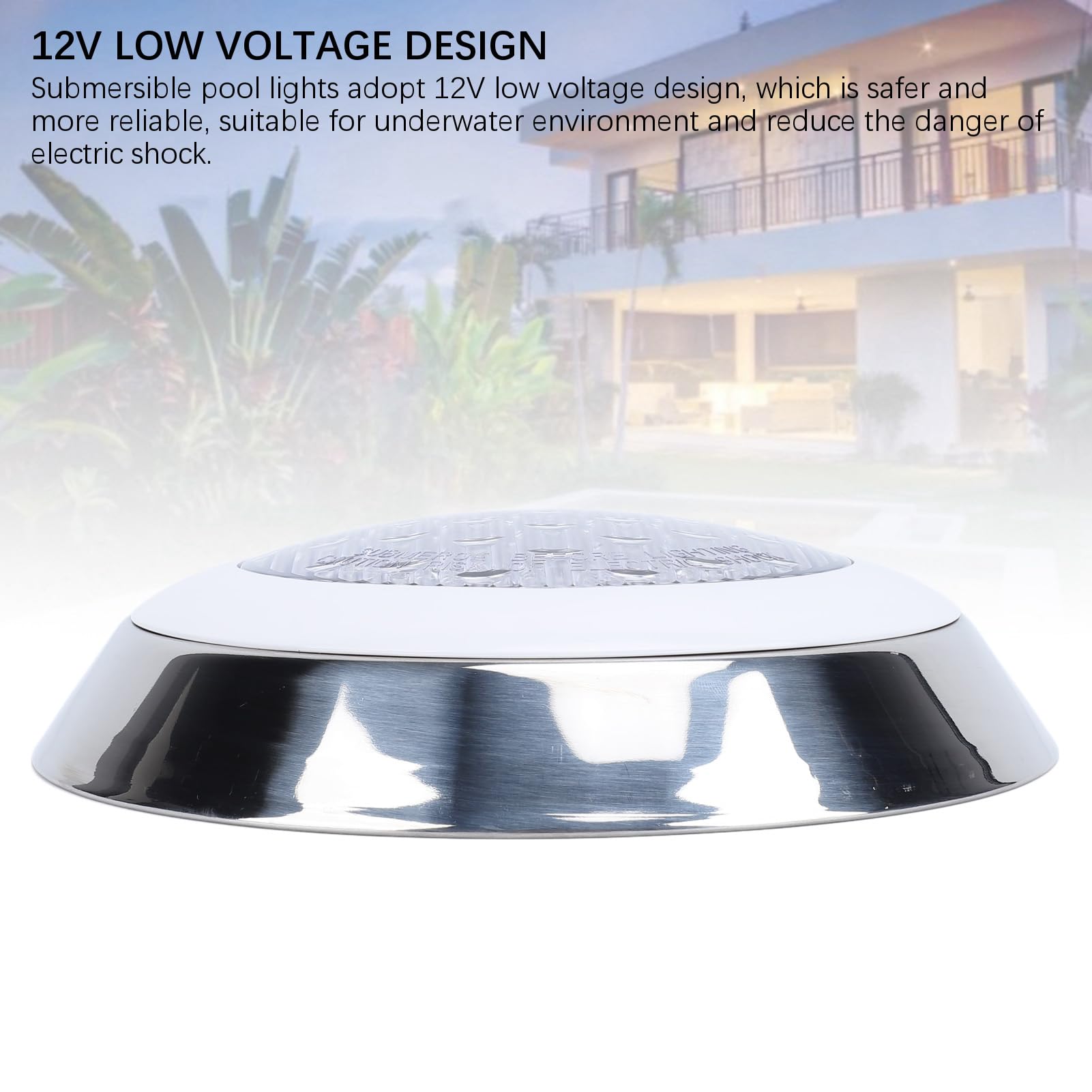 Luocute Luci Sommergibili per Piscina, Luci Subacquee per Piscina a LED Subacquee 12W 12V a Luce Calda 3000K a Bassa Tensione, Luci Subacquee Montate a Parete con Grado di impermeabilità