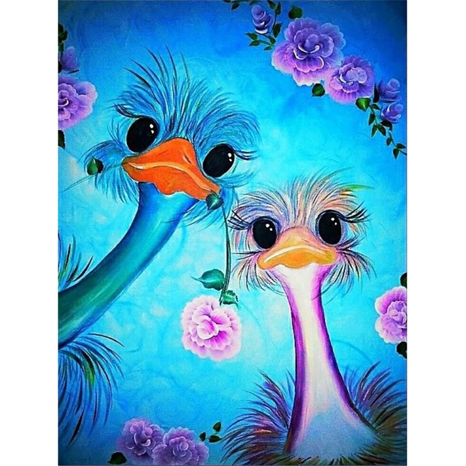 HOMFUN Pieno Quadrato/Rotondo Trapano 5D Ptura Diamante FAI DA TE Animale Colorato struzzo 3D Ricamo Punto Croce 5D Complementi Arredo Casa Regalo  15