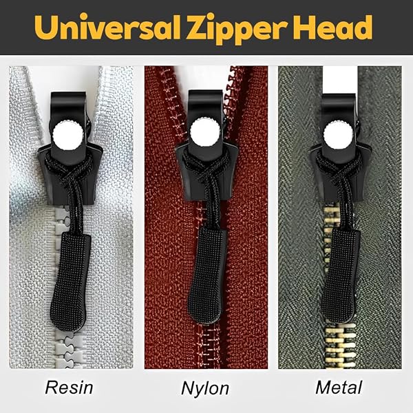 KEPYATI 12 Pezzi Cursore Cerniera Ricambio Universale, 3 Misure - Kit Riparazione Cerniera Essenziale Per Cerniere In Nylon Plastica Metallo, Riparazione Facile Per Zip Puller Rotto - 2