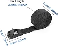 Vista 2 de RIO Direct 4 correas de amarre, correas de amarre resistentes, correas de amarre ajustables con hebilla de leva para motocicleta, carga, camiones