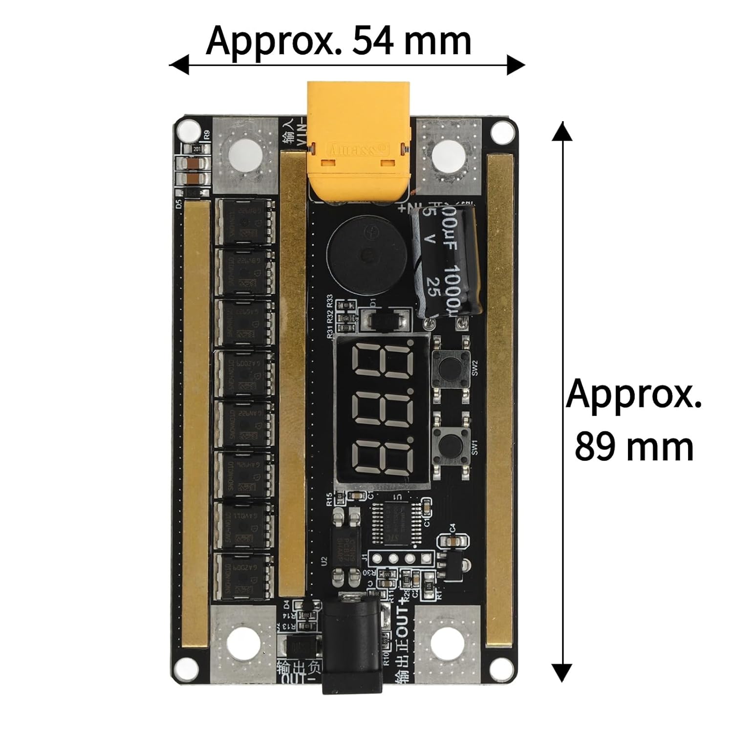 GX591 Spot Welder Control Board with dimensions