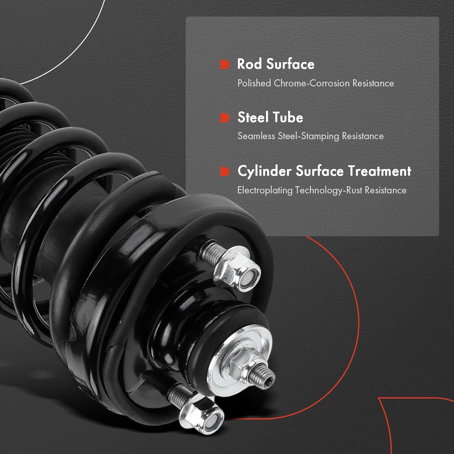 A-Premium Rear Struts Compatible with Honda Civic 1996-2000, Exc. Si Model - 2x Replacement Suspension Complete Strut Assembly Shock with Coil Spring