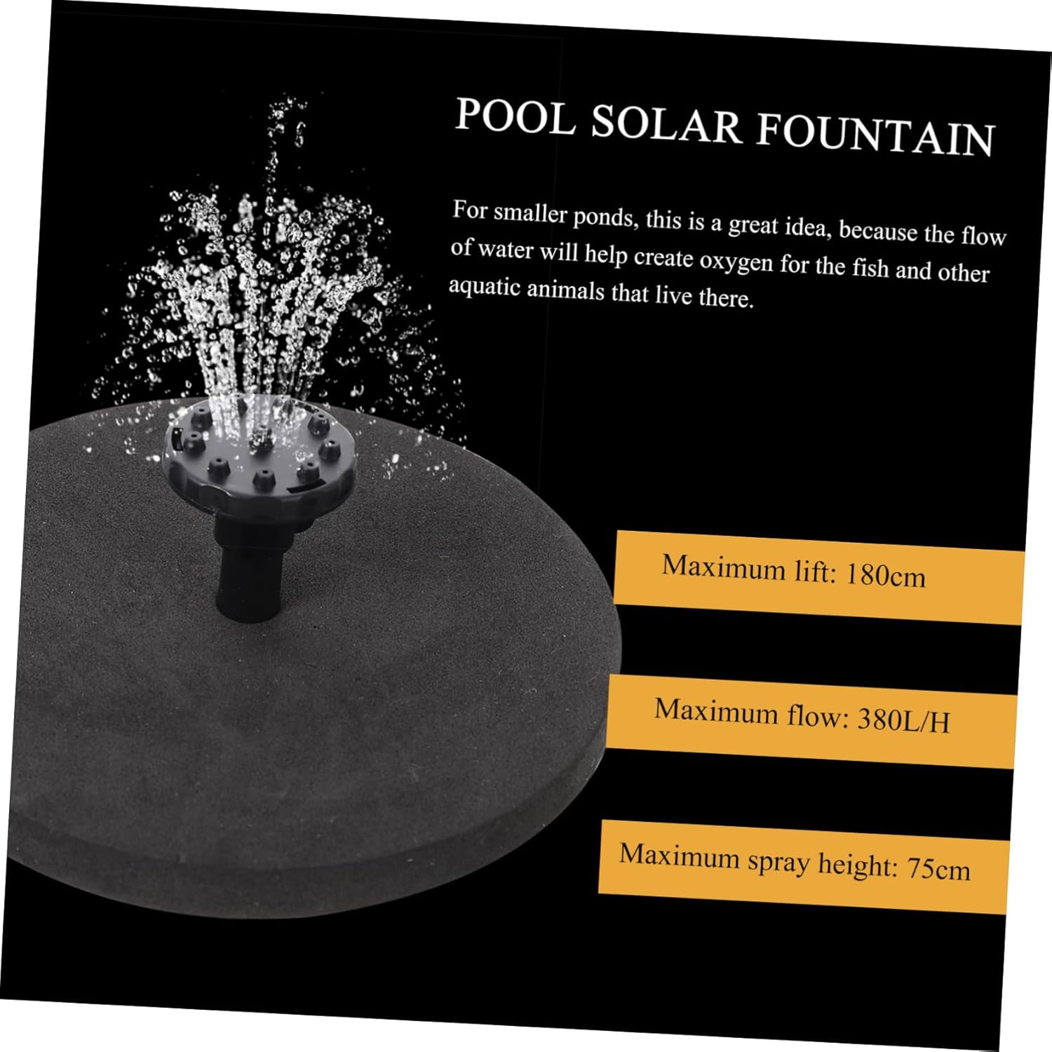 Toyvian 1set Pump Solar Powered Pool Pump for Garden Decoration Lightweight Easy to Install for Bird Baths Outdoor Water Circulation