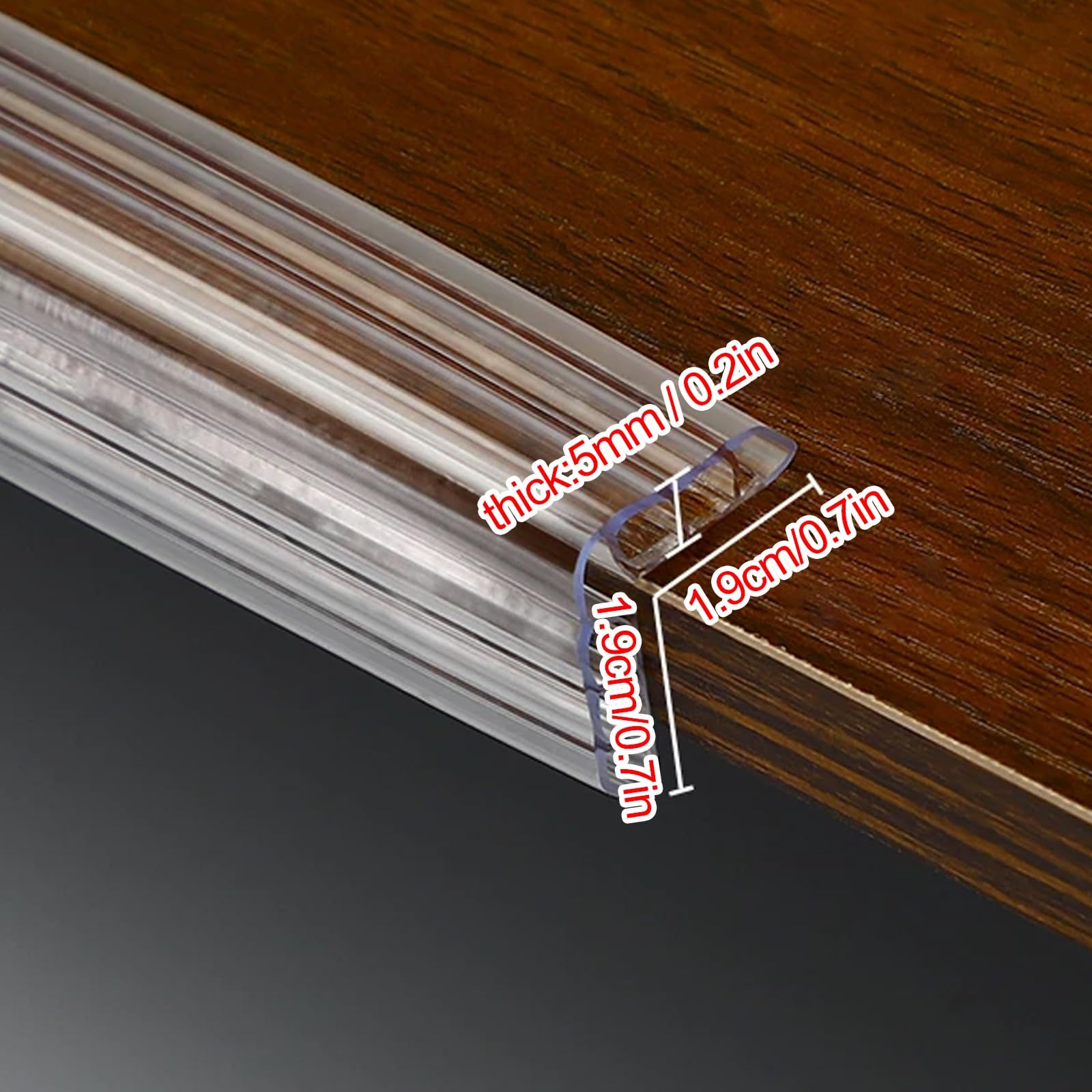 Möbel-Eckenschutz, Transparente Silikon-Eckkantenstreifen, selbstklebend, for Tische, Schränke, Wände, scharfe Kanten, 2–12 m(W:19mm/0.75in,10m/32.8ft)