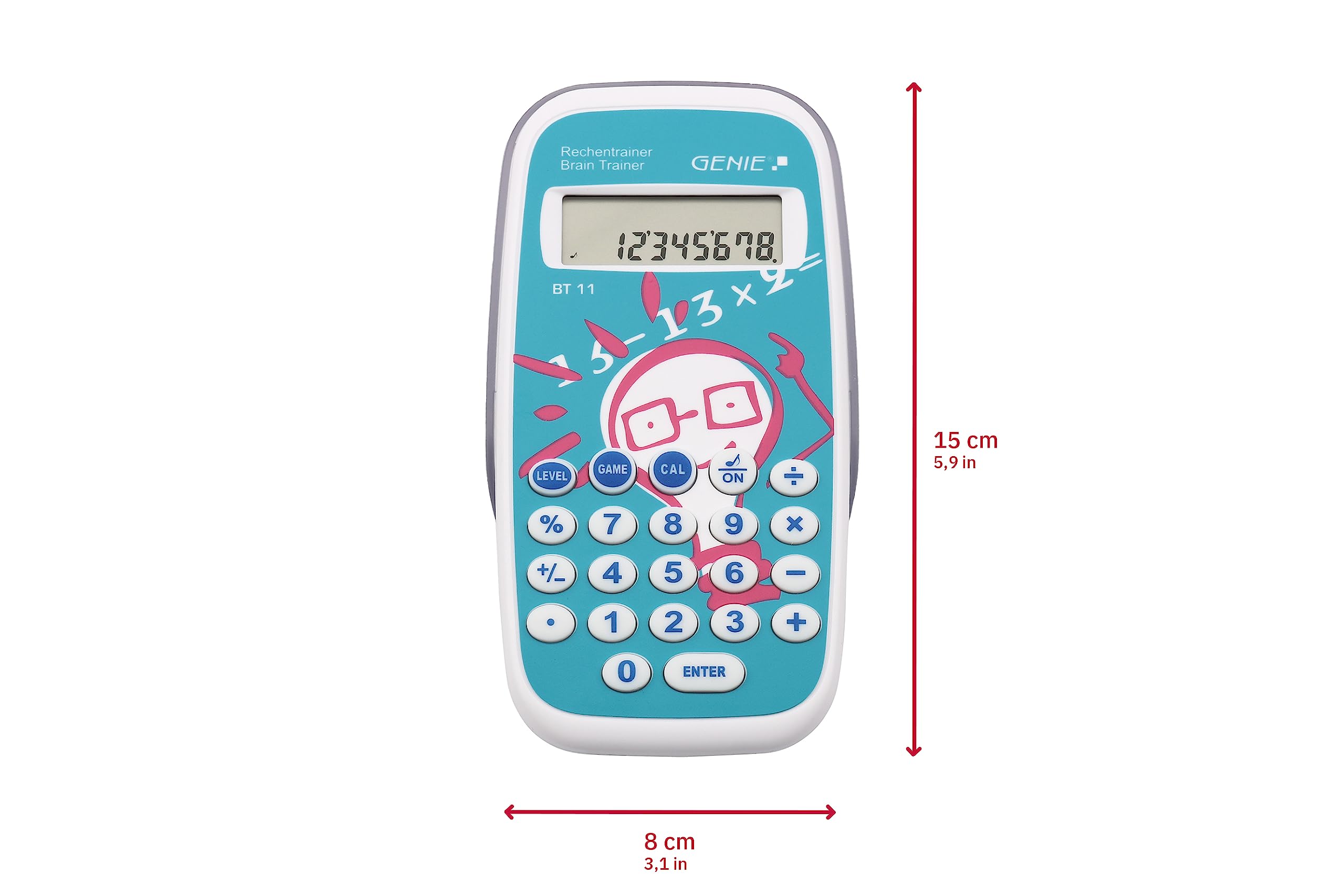 Genie BT11 Calculus Trainer Jeu éducatif 300 000 exercices avec fonction calculatrice de poche et boîtier de protection (Français non garanti)
