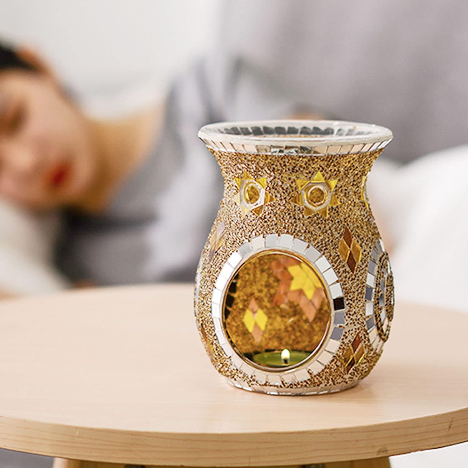 Essential Oil Burner, Fragrance Oil Warmer, Decorative Tealight Candle Holder, Fragrance Oil Warmer, Incense Aromatherapy Oil Diffuser, Scented Wax Warmer for Gift Home Table Decor