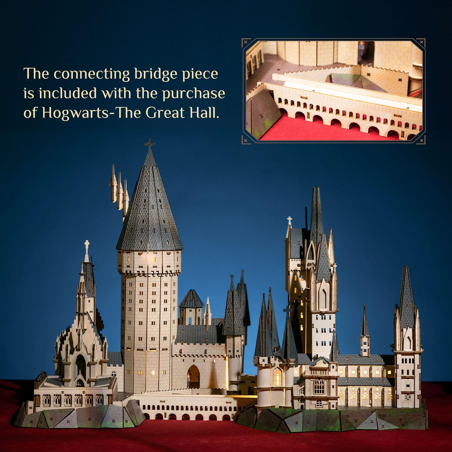 PUREMIND Harry Potter Offiziell Lizenziertes 3D Holzpuzzle - Hogwarts Astronomieturm Modellbausatz für Erwachsene mit Licht & Musik - Magisches Schloss DIY Sammler-Dekoration & Geschenk für Fans