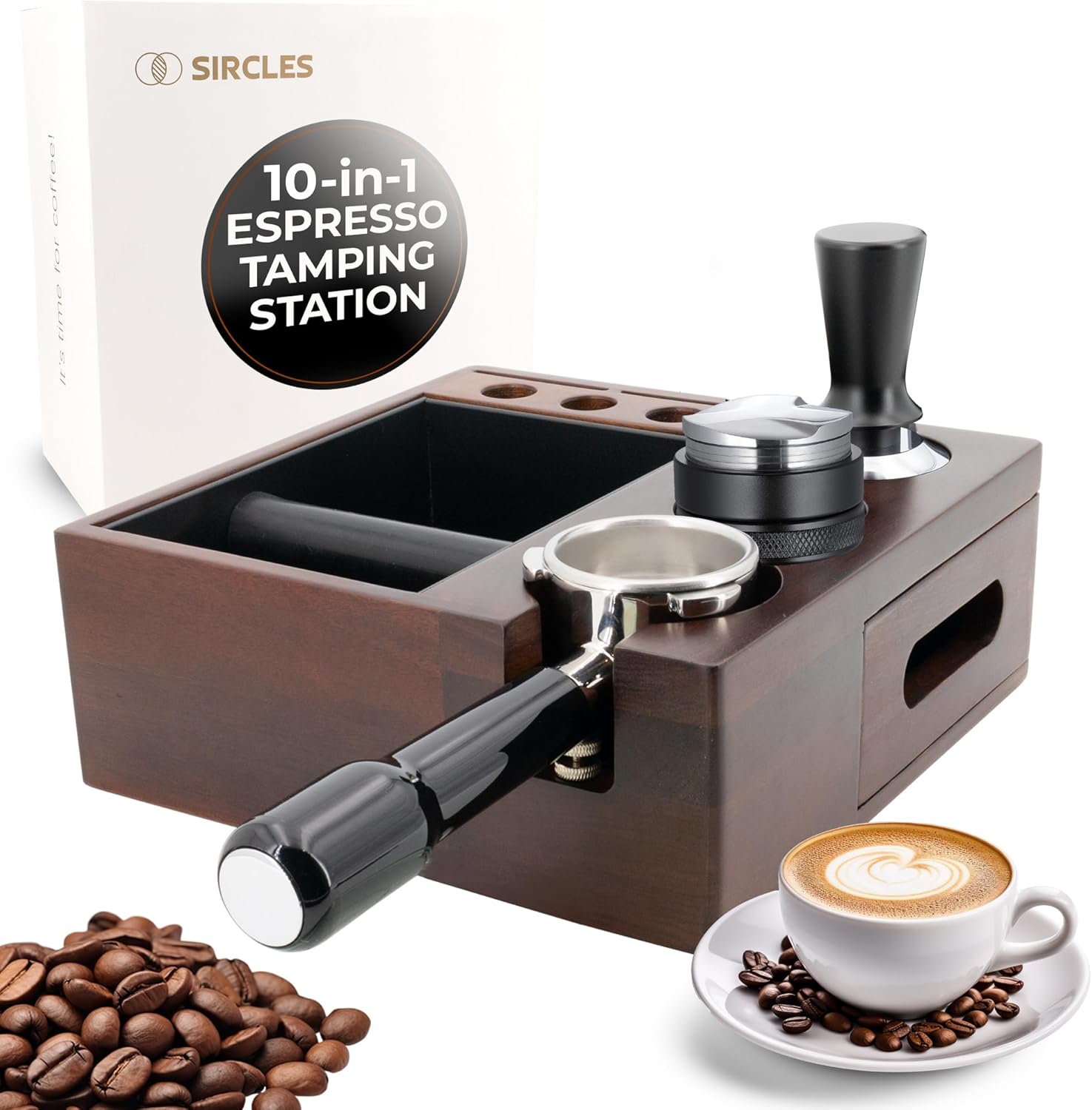 SIRCLES Large Espresso Knock box and Tamp Station 51/53