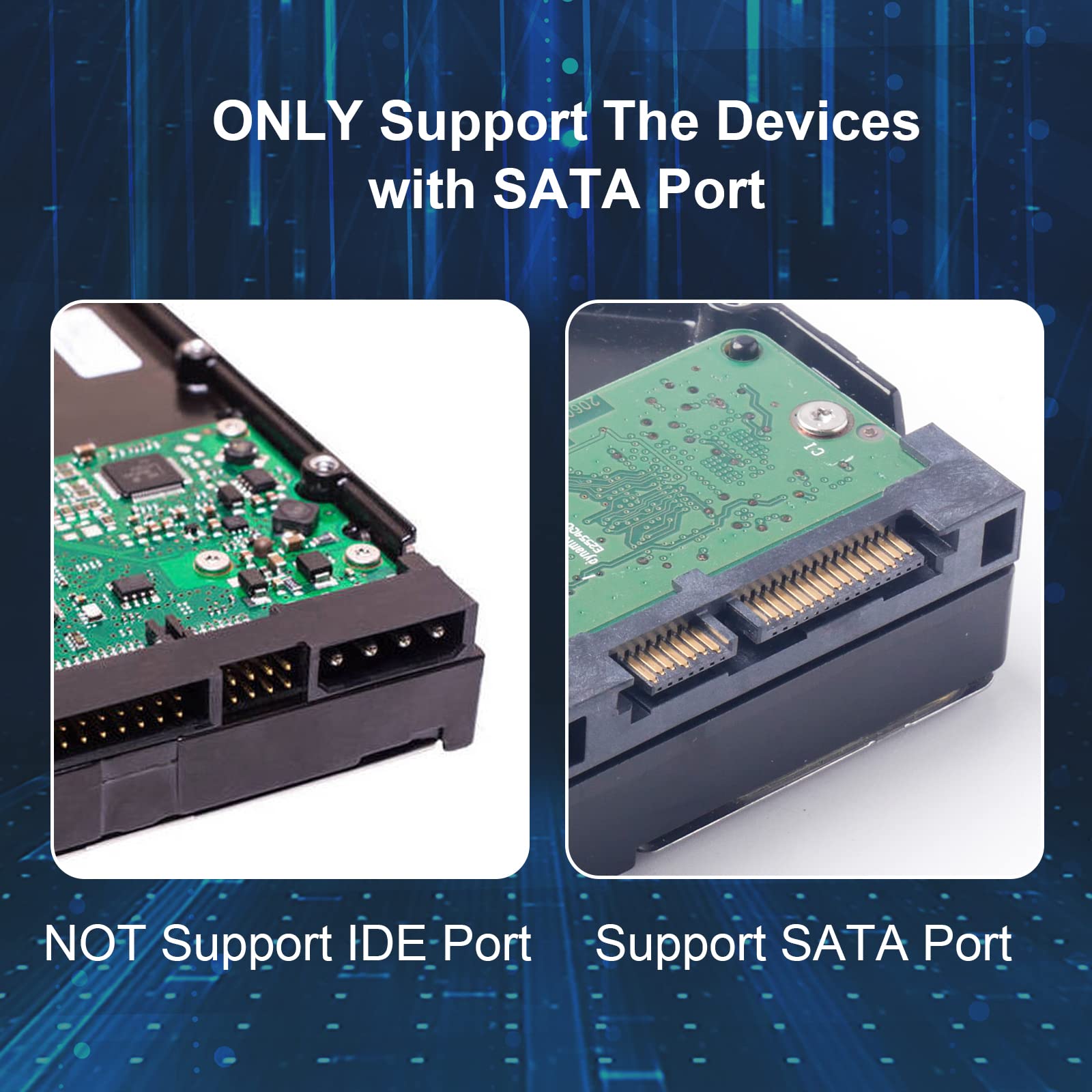 Paquete de 2 cables de extensión de alimentación SATA de 15 pines a 5 SATA para HDD/SSD - 21 pulgadas 4