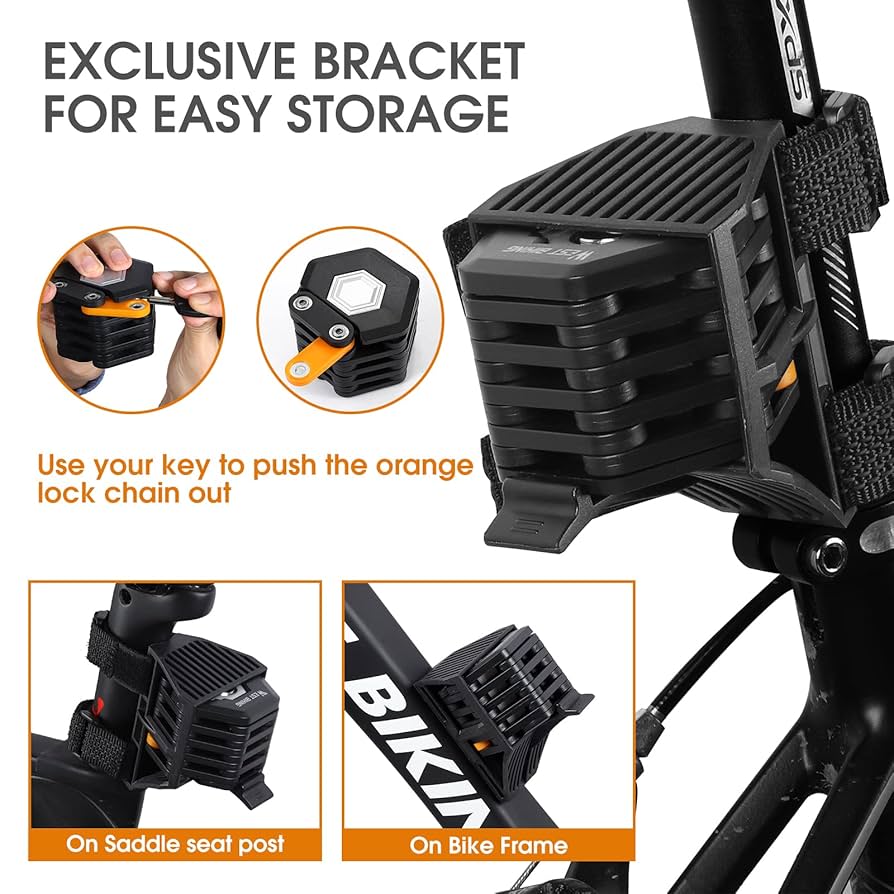 Amazon.com: ICOCOPRO Folding Bike Lock with 3 Keys, 2.8 FT