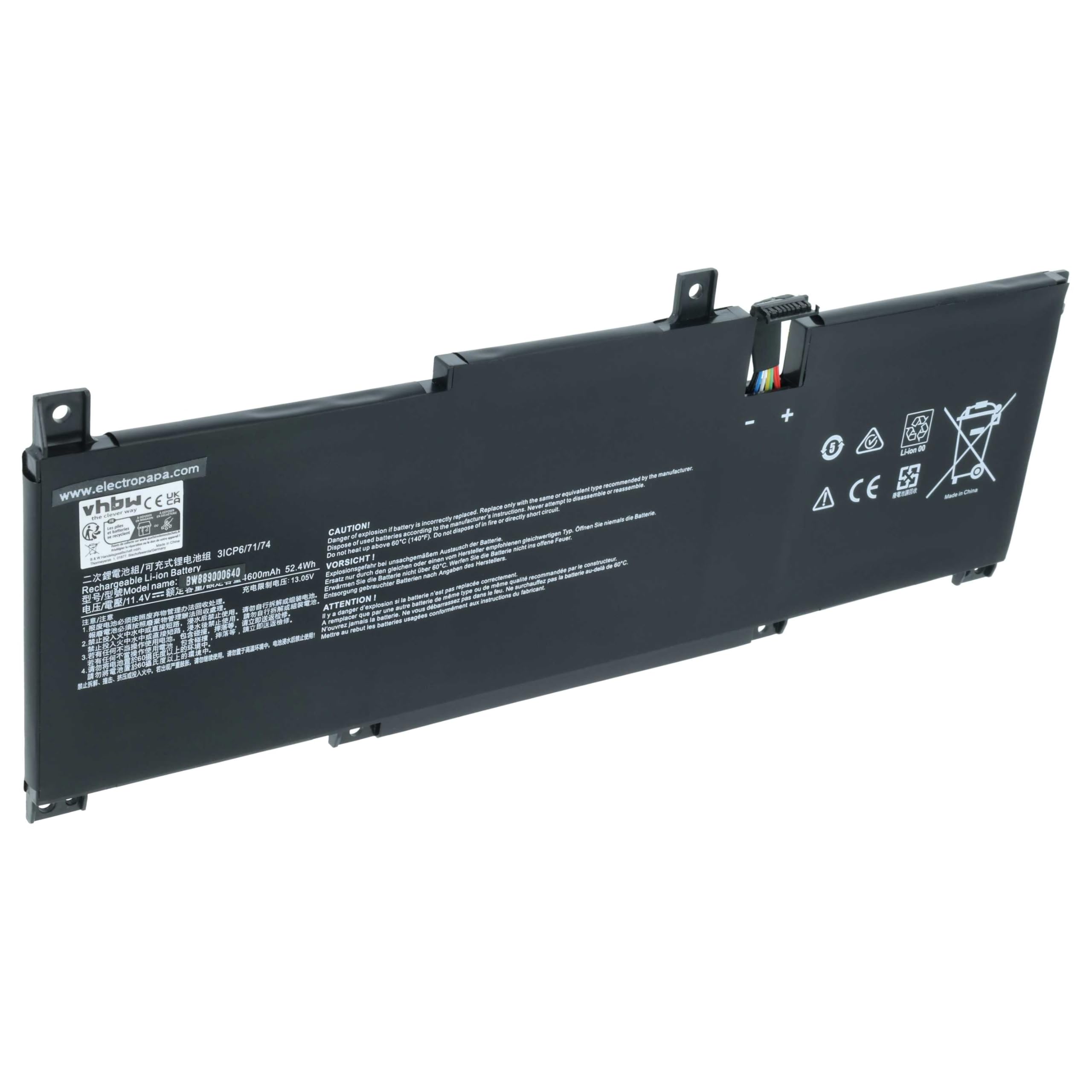 vhbw batteria compatibile con MSI Prestige 14 Evo A11M-005, Evo A11M-010NE, Evo A11M-011XIT notebook (4400mAh, 11,4V, Li-Poly)