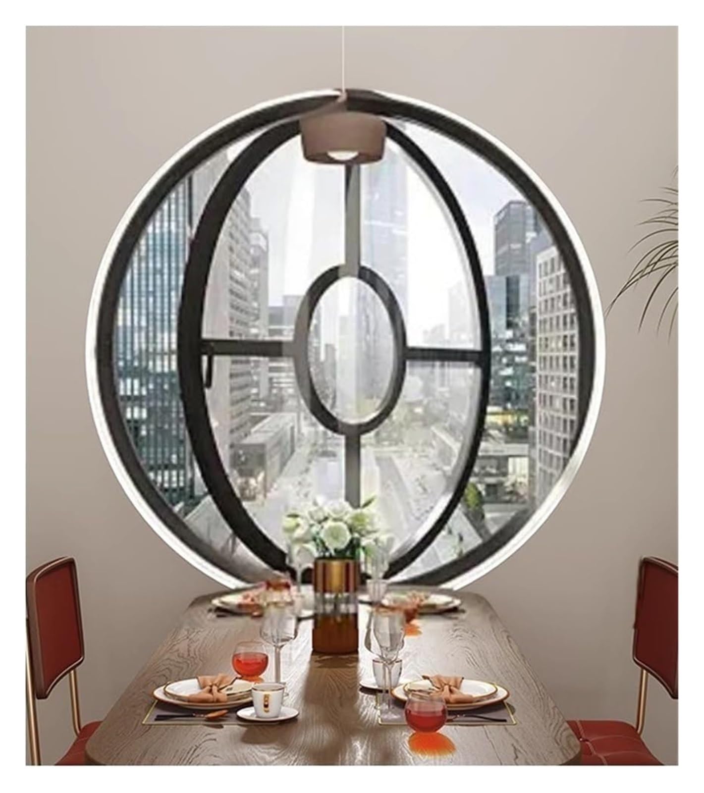 Ojo de buey circular giratorio de vidrio templado premium para decoración de cobertizos
