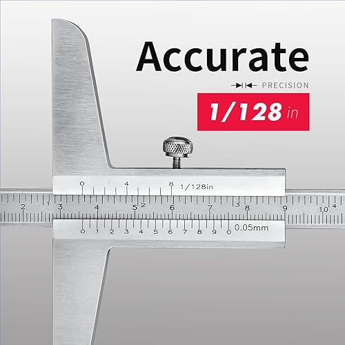 Vista 35 de Vernier Pinzas de calibrador Herramienta de medición Micrómetro de acero al carbono pulgadas/métrico 0-6 pulgadas Rango 1/128 pulgadas Escala