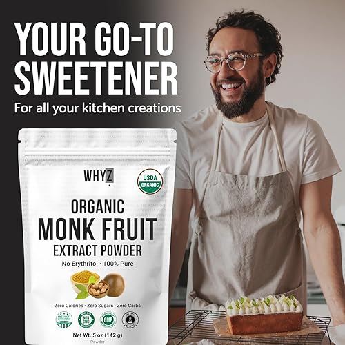 Miniatura 4 de Extracto orgánico de fruta de monje, 5 onzas, edulcorante orgánico de fruta de monje puro, sin eritritol y cero calorías, sustituto del azúcar,