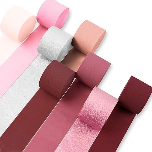 Miniatura 68 de PartyWoo Serpentinas de papel crepé morado, 8 unidades, 656 pies, paquete de serpentinas de papel crepé color morado oscuro claro, lavanda, blanco