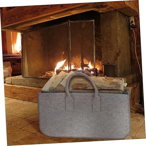 Miniatura 5 de Alipis Bolsa de leña de fieltro, bolsa de lona grande de almacenamiento, bolsa de mano grande para leña, bolsa de mano para leña, bolsas de lona