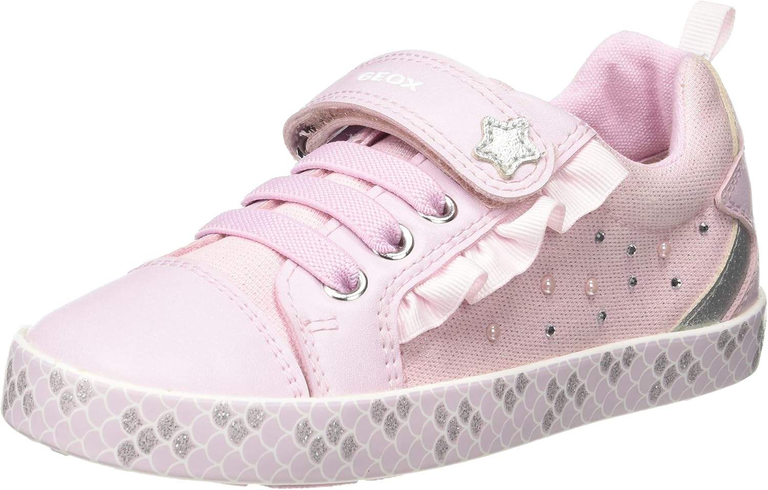 Geox J Kilwi Girl B – Sneakers Bambina In Pelle Verniciata, Suola Traspirante E Chiusura Con Laccio E Zip