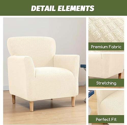 Miniatura 2 de FUANGUI Funda impermeable para sillón de banquete, funda elástica para silla de club, funda suave antideslizante, protector de muebles para perros,