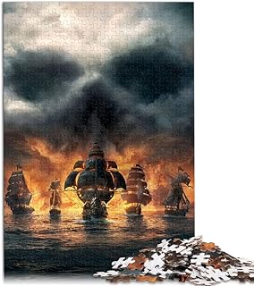 Comprar Puzzle de 1000 piezas para adultos, juego de barco pirata, juguete de 26 x 38 cm, regalo de cumpleaños, decoración de pared para niños a partir de 14 años