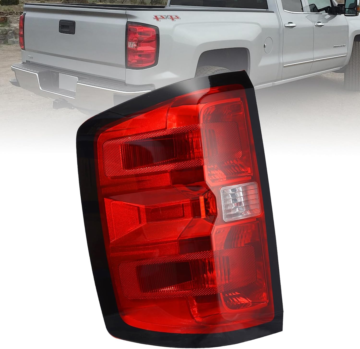 Boine Compatible With 2014-2015 Chevy Silverado 1500 2500HD 3500HD Right Passenger Side Tail Light - Bulb and Harness Included (Right Passenger Side)