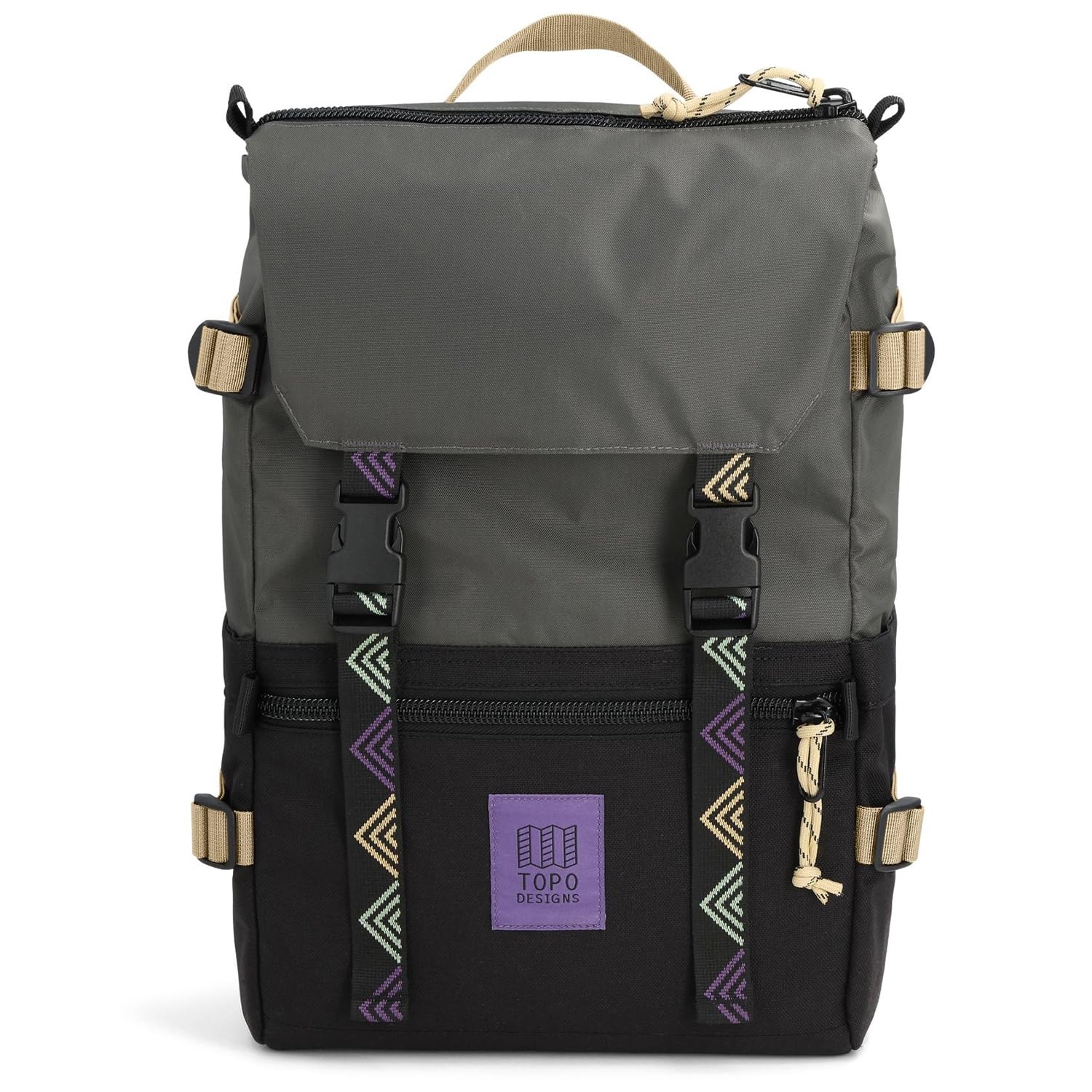 Topo Designs Rover Pack Classic - Daily Daypack for Commutes, Day Trips, Hikes, Iconic Denver Design, Recycled Nylon Durable Construction, PFAS-Free, Fair Trade, BlueSign Approved (Asphalt/Black)