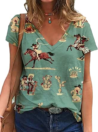 Women's Vintage Western Pattern Print Casual Cotton Shirt