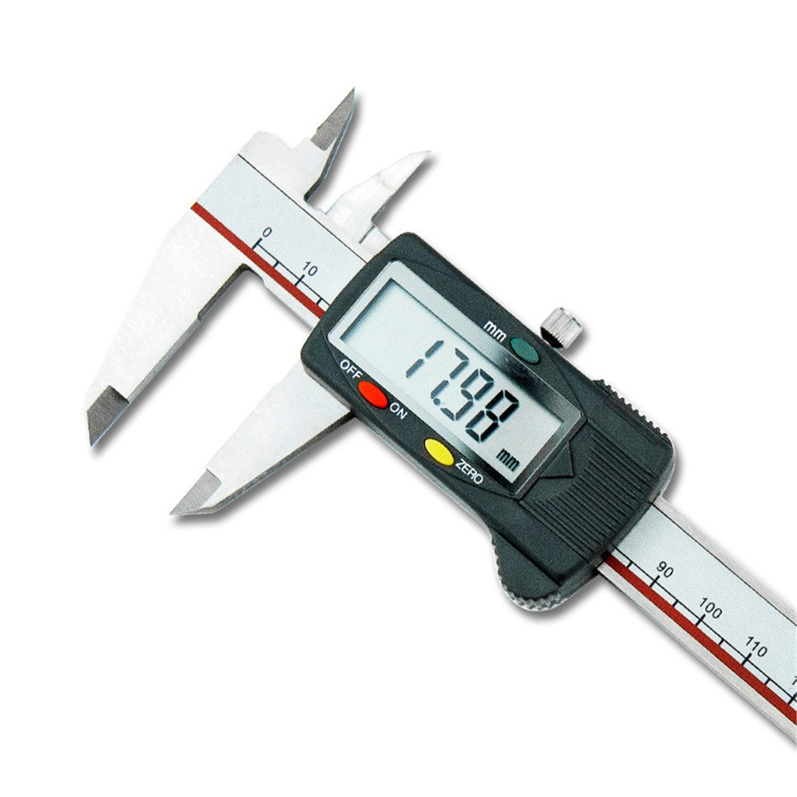 RajoNN Calibrador a Vernier Digital Calibradores Digitales Calibre a Vernier Digital de precisión increíble 0-200 mm Medidas fraccionarias de precisión (Color: Acero Inoxidable, Tamaño: 0-150 mm)