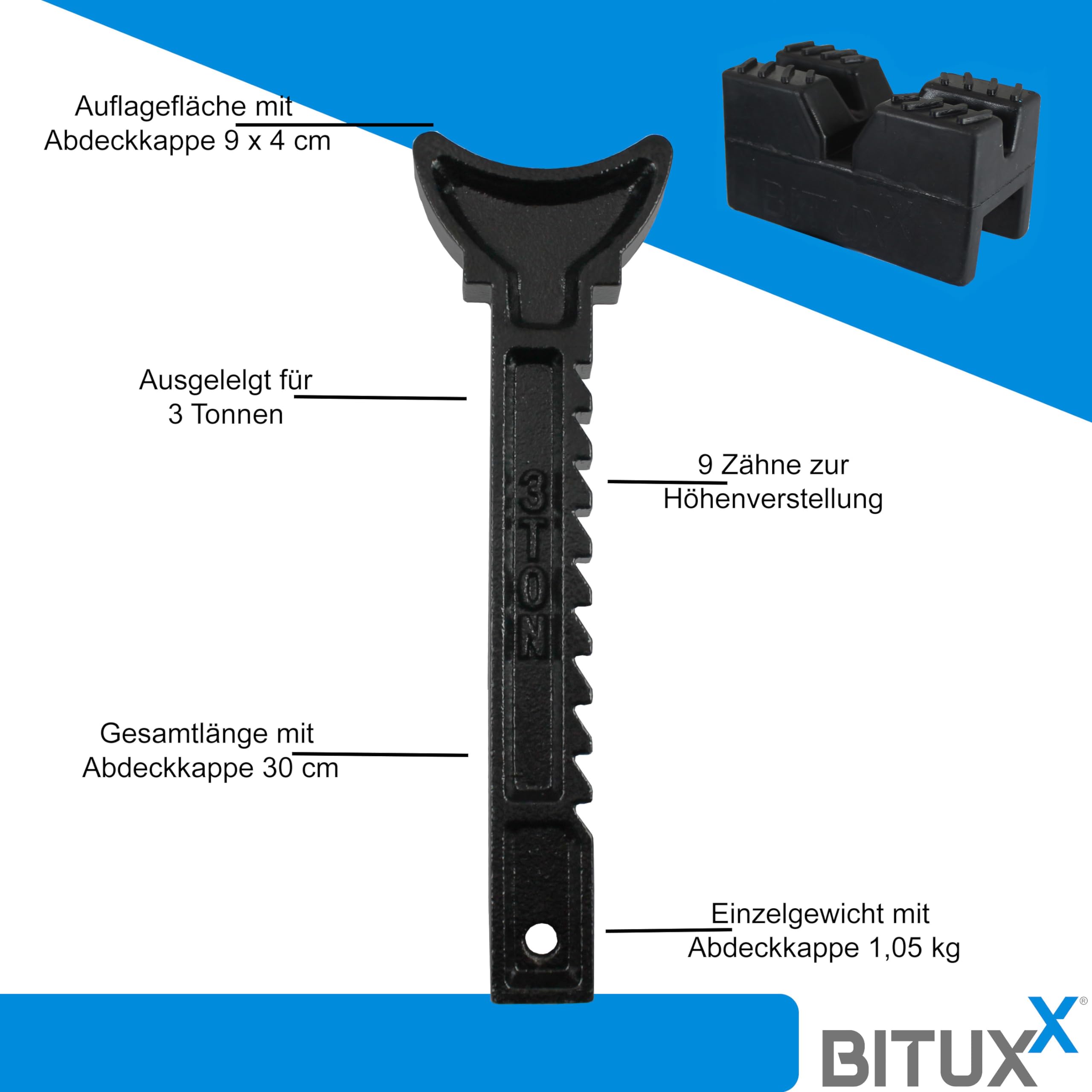 BITUXX® 4 x Unterstellböcke Auto PKW Abstellbock Stützbock Unterstellbock Wagenheber Stützen 3000 kg 3t 6000 Kg 6t