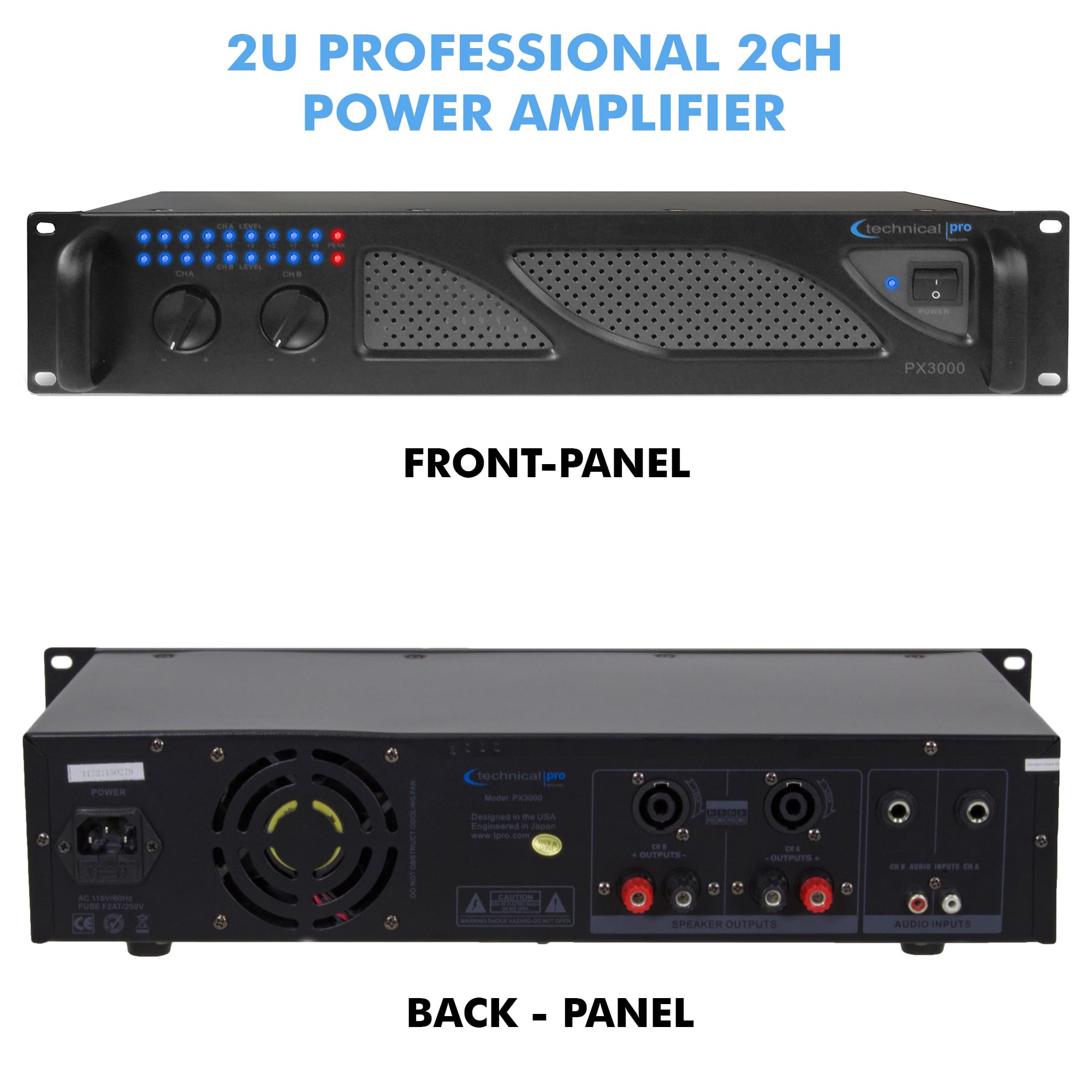 パワーアンプ　3000w 2ch Amazon.com: Technical Pro Professional 1000 Watts 2U 2-Channel DJ