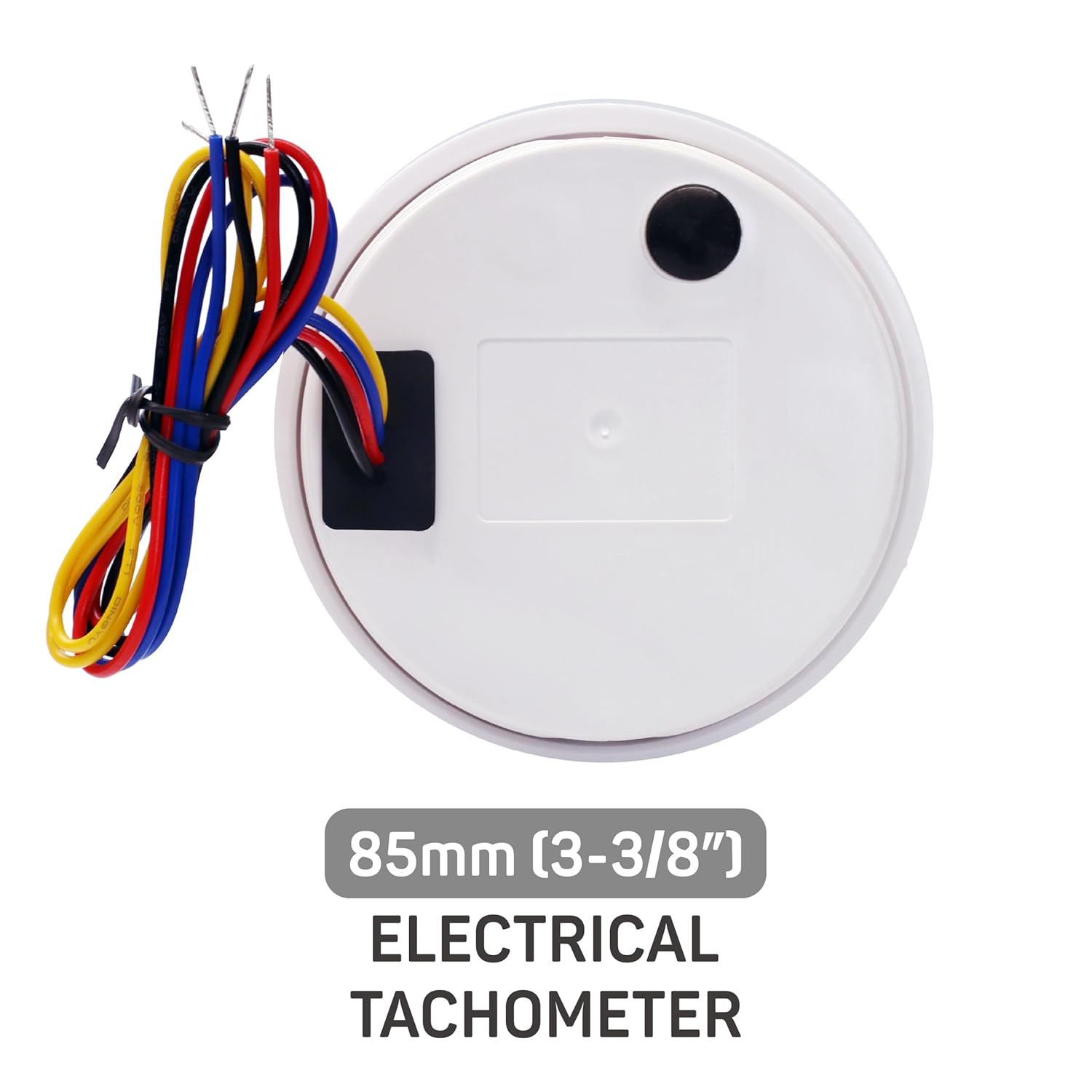 RACETECH 85mm (3-3/8") Electrical Tachometer 10000 RPM Hour Meter- White Dial 7 Color LED 12V 24V - Stainless Steel Rim Waterproof - for Car Truck Marine Boat Yacht Motorcycle (Filter Required)