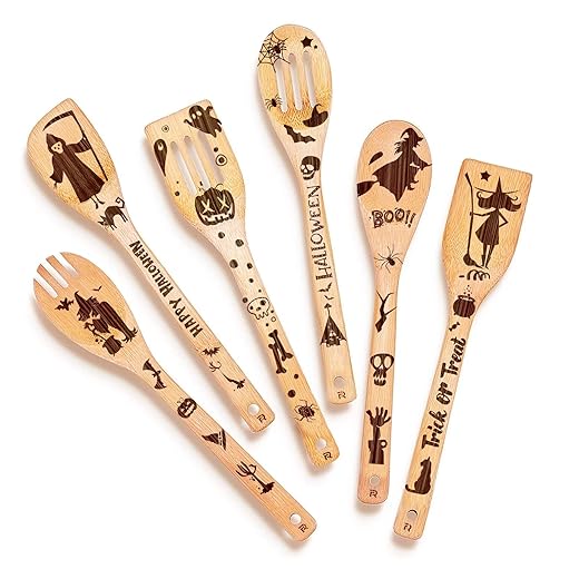 Riveira 6-Piece Wooden Spoons For Cooking & Serving - Christmas Gifts for Women who have everything - Christmas Kitchen Utensils - Christmas Gift for Mom - Christmas Cooking Utensils