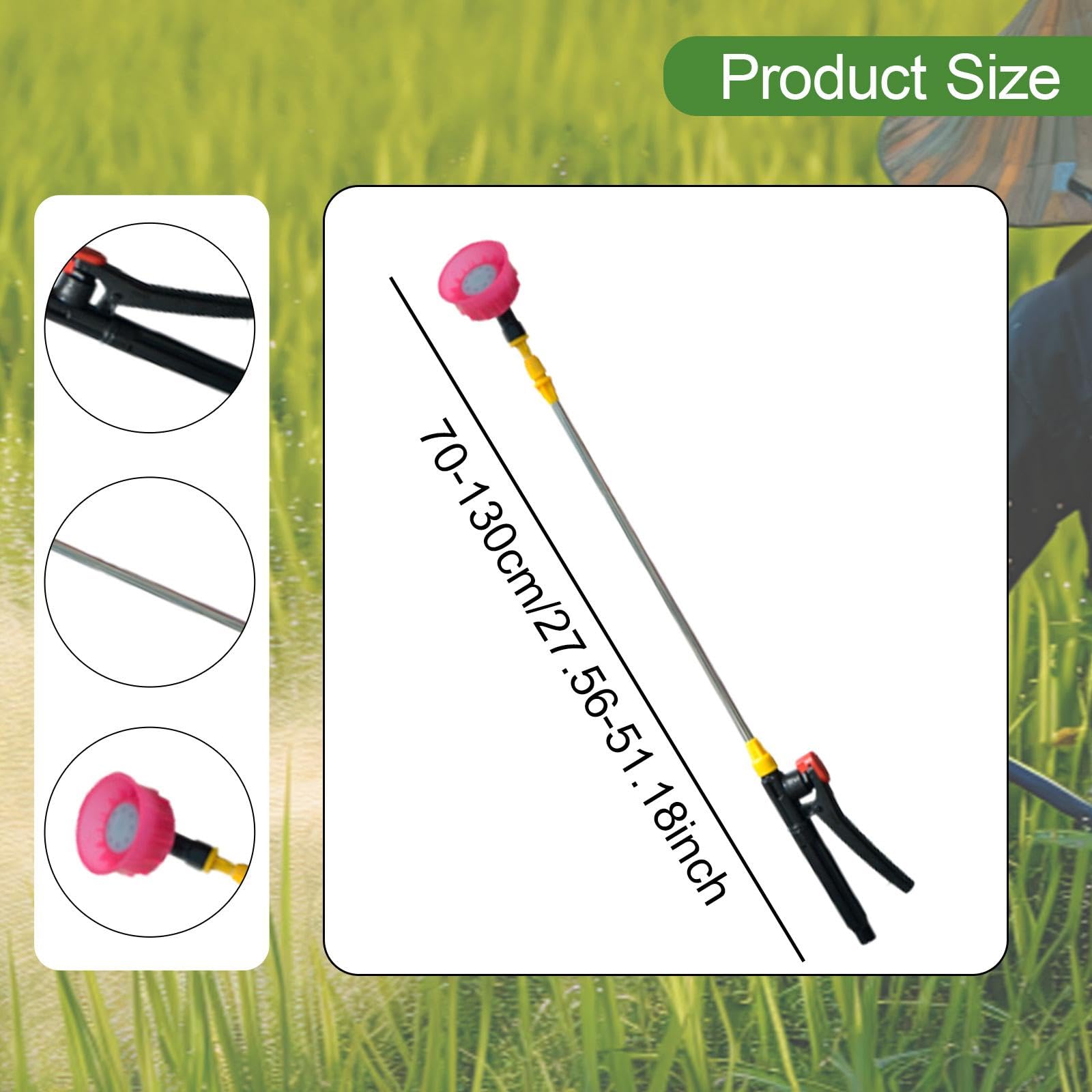 Lance de Pulvérisation Tige Rétractable pour Jardin D'Arrosage Rallonge de Nettoyage en Acier Inoxydable Adapté Au Jardinage et Au L, Buse à 8 Trous