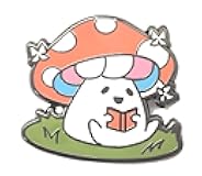 Transgender Pride Mushroom Enamel Pin in Trans LGBT+ Flag Colors | Pride Jewelry