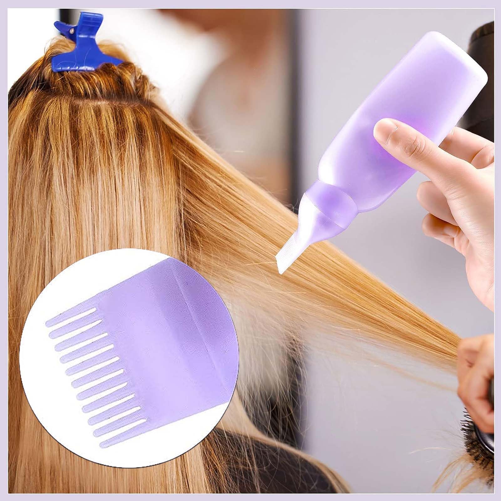 4 Haaröl-Applikatorflaschen Mit Skala – Pink, Weiß, Lila, Praktisch Zum Auftragen